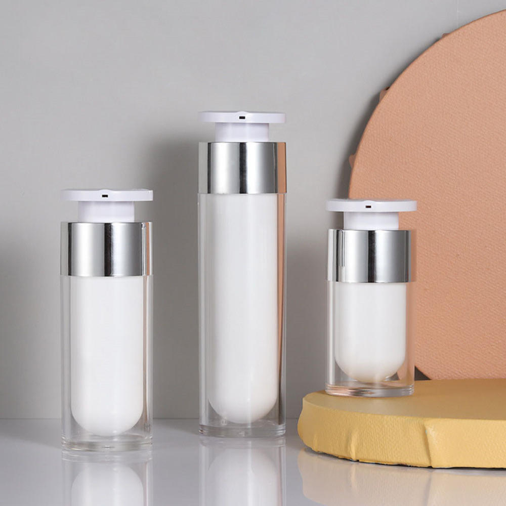 Luxury Skincare Packaging - 진주 흰색 아크릴 에어리스 병, 라운드