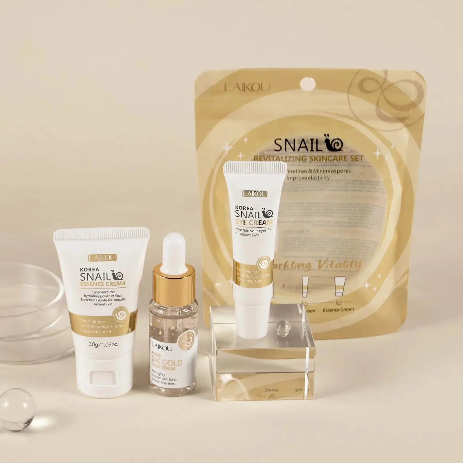 Luxury Gold Skincare - 24K 골드 달팽이 리페어 세럼 아이