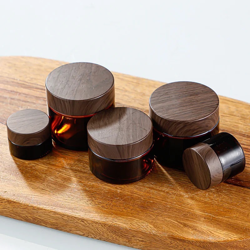 Luxury Skincare Packaging - 5/10/15/20/30/50/60/100g 다크 탄 크림 병 유리
