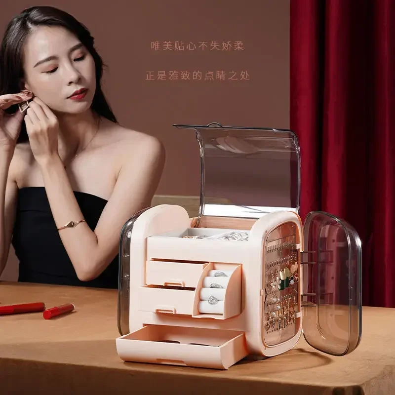 Luxury Skincare Makeup - 고급 LED 화장품 케이스 (HD 거울