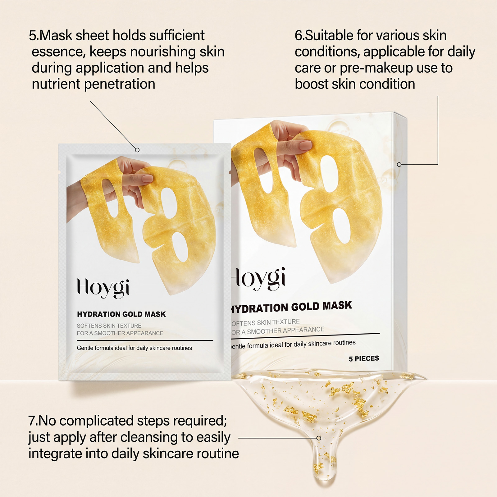 24K 골드 페이스 마스크 나이아신아마이드 가수분해 콜 - Luxury Gold Skincare 리뷰 및 가격