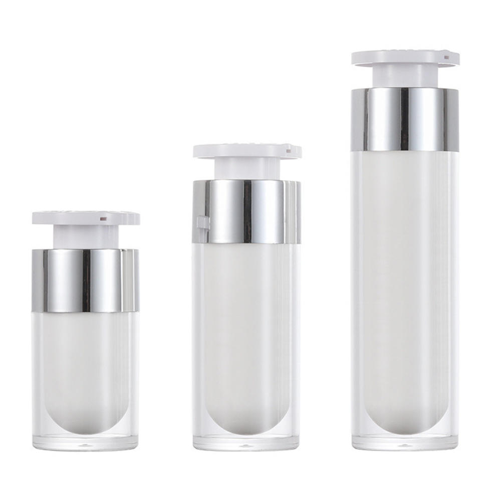 진주 흰색 아크릴 에어리스 병, 라운드 빈 리필 가능  - Luxury Skincare Packaging 리뷰 및 가격