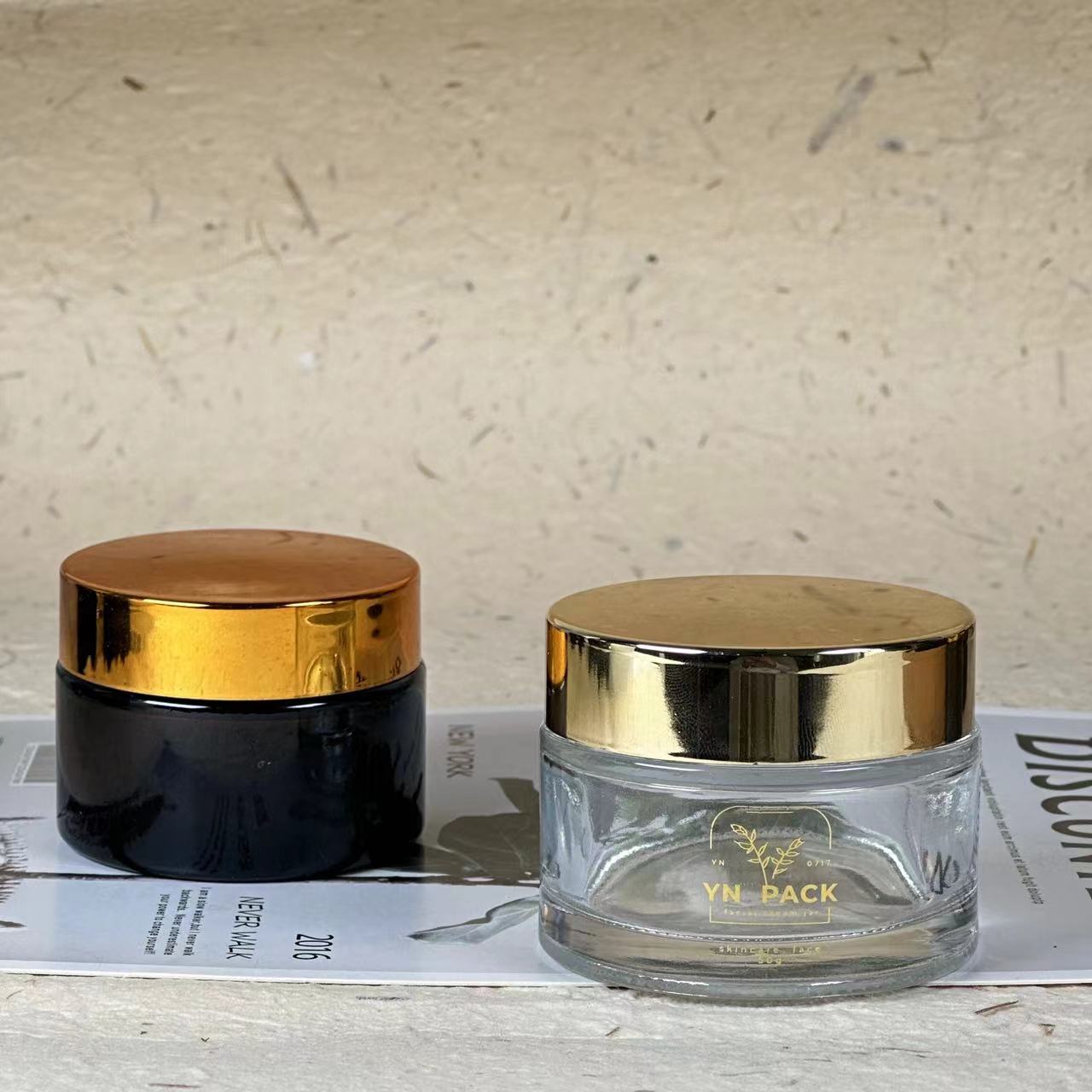 프로스트 유리 화장품 항아리 골드 뚜껑 화장품 스킨 케 - Luxury Gold Skincare 리뷰 및 가격