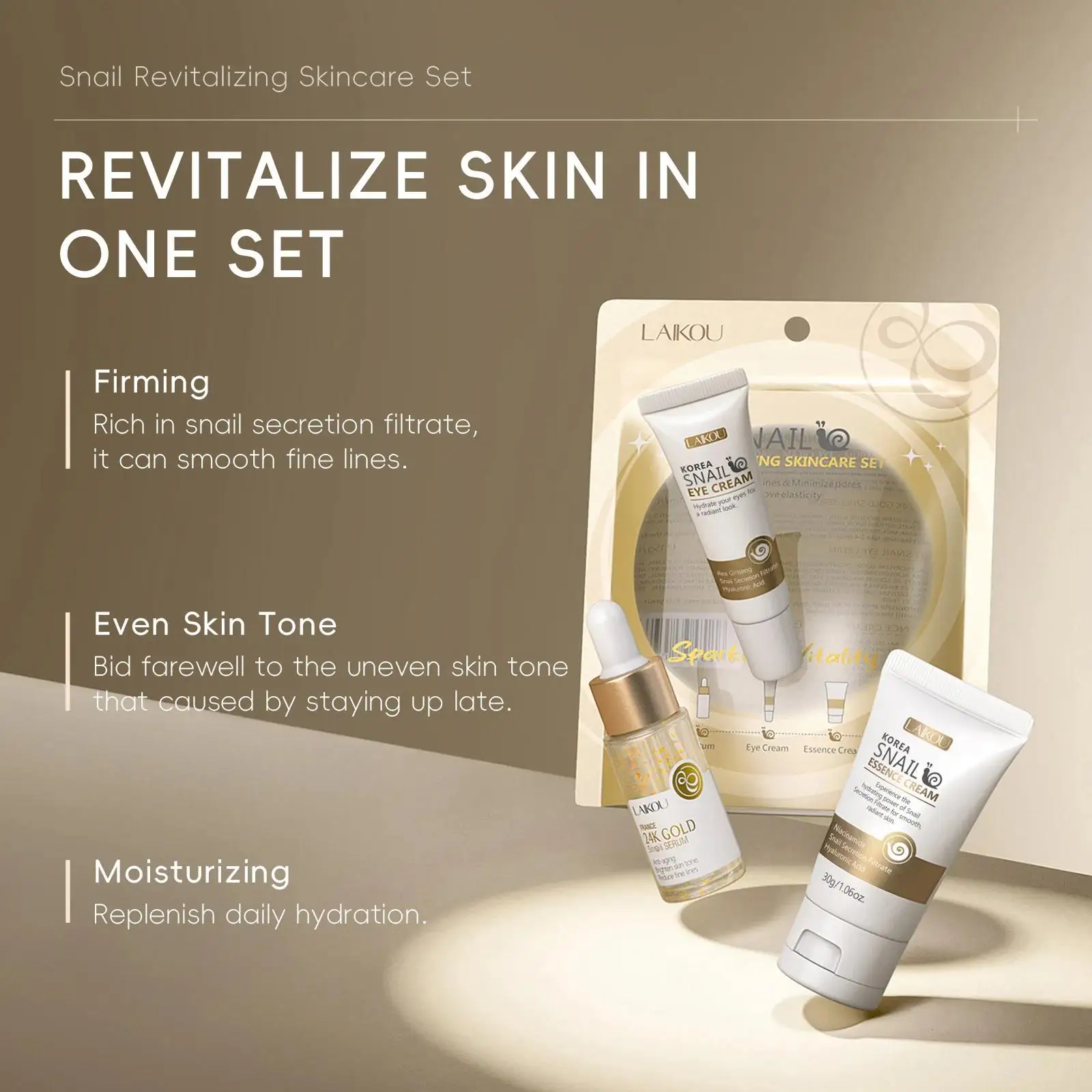 24K 골드 달팽이 리페어 세럼 아이 크림 에센스 세트 - Luxury Gold Skincare 리뷰 및 가격