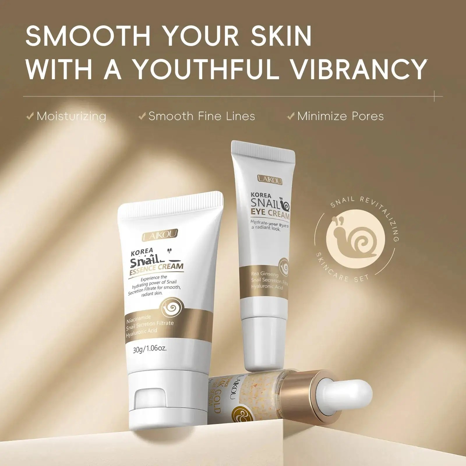 24K 골드 달팽이 리페어 세럼 아이 크림 에센스 세트 - Luxury Gold Skincare 리뷰 및 가격