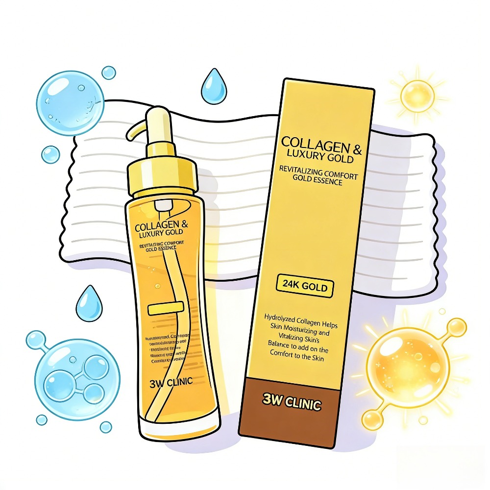 3WCLINIC 콜라겐 & 럭셔리 골드 24K 골드 에 - Luxury Gold Skincare 리뷰 및 가격
